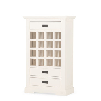 Melve Wine Rack With 3 Drawers, White
