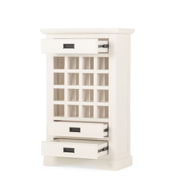Melve Wine Rack With 3 Drawers, White