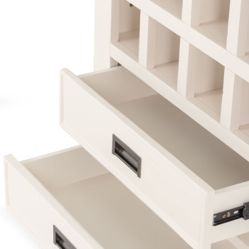 Melve Wine Rack With 3 Drawers, White