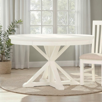 Melve Round Dining Table - W130, White