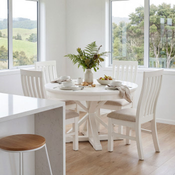 Melve Round Dining Table - W130, White