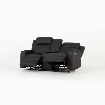 Nico 2 Seater Recliner Sofa, Charcoal