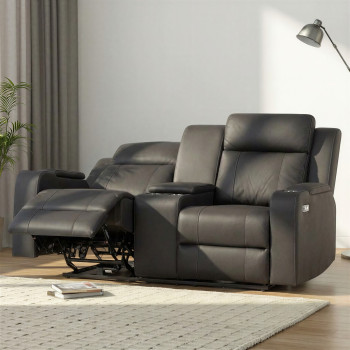Nico 2 Seater Recliner Sofa, Charcoal