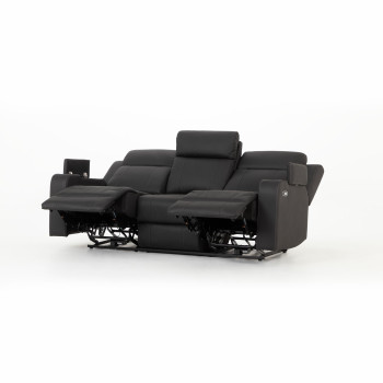 Nico 3 Seater Recliner Sofa, Charcoal