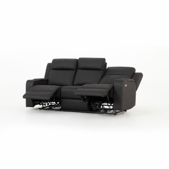 Nico 3 Seater Recliner Sofa, Charcoal