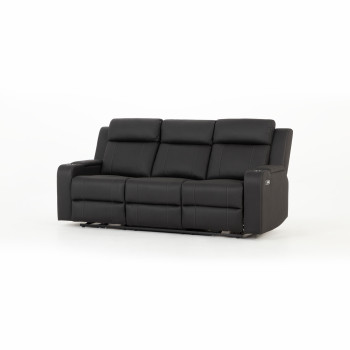 Nico 3 Seater Recliner Sofa, Charcoal