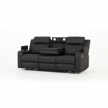 Nico 3 Seater Recliner Sofa, Charcoal
