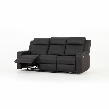 Nico 3 Seater Recliner Sofa, Charcoal