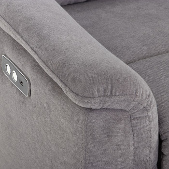Dion 2 Seater Electric Recliner Sofa, Ash