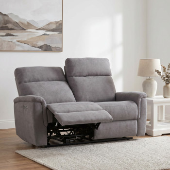 Dion 2 Seater Electric Recliner Sofa, Ash