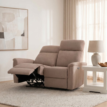 Dion 2 Seater Electric Recliner Sofa, Taupe