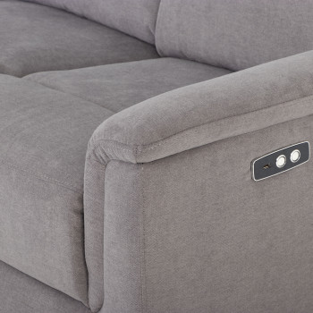 Dion 3 Seater Electric Recliner Sofa, Ash
