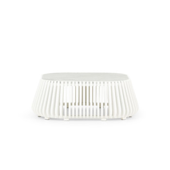 Maya Marble Low Coffee Table, White