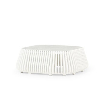 Maya Marble Low Coffee Table, White