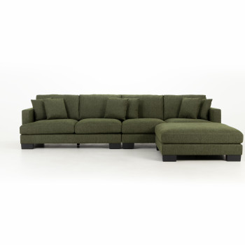 Mayfield Modular 5 Seater Sofa With Ottoman, Green