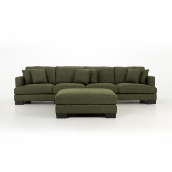 Mayfield Modular 5 Seater Sofa With Ottoman, Green