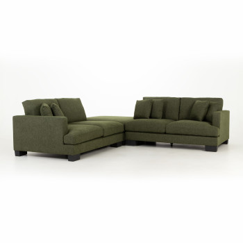 Mayfield Modular 5 Seater Sofa With Ottoman, Green
