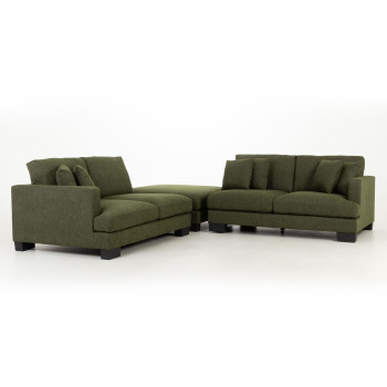 Mayfield Modular 5 Seater Sofa With Ottoman, Green