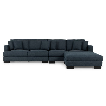 Mayfield Modular 5 Seater Sofa With Ottoman, Midnight Blue