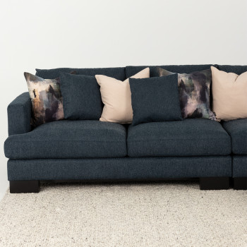 Mayfield Modular 5 Seater Sofa With Ottoman, Midnight Blue