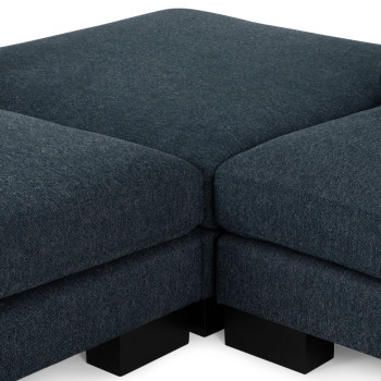 Mayfield Modular 5 Seater Sofa With Ottoman, Midnight Blue