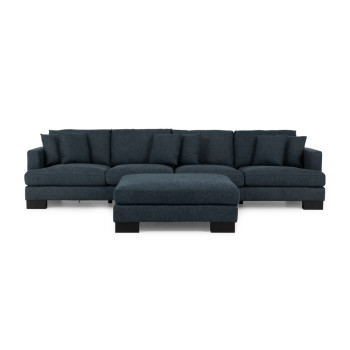 Mayfield Modular 5 Seater Sofa With Ottoman, Midnight Blue