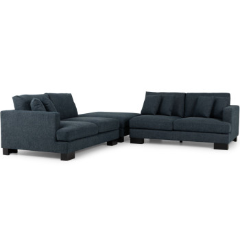 Mayfield Modular 5 Seater Sofa With Ottoman, Midnight Blue