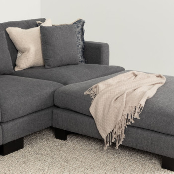 Mayfield Modular 5 Seater Sofa With Ottoman, Dark Grey