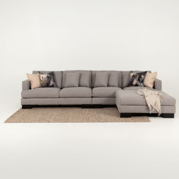 Mayfield Modular 5 Seater Sofa With Ottoman, Light Grey