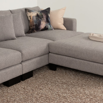 Mayfield Modular 5 Seater Sofa With Ottoman, Light Grey