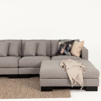 Mayfield Modular 5 Seater Sofa With Ottoman, Light Grey