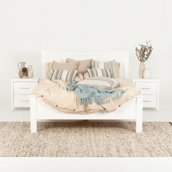 Miller 2 Drawer Bedside, White