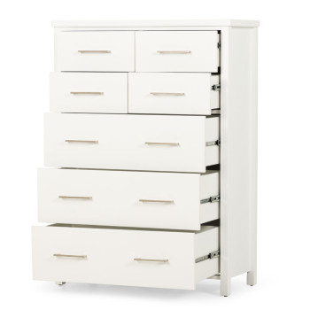 Miller 7 Drawer Tallboy, White