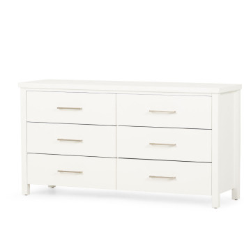 Miller 6 Drawer Lowboy, White