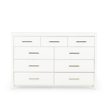 Miller 9 Drawer Lowboy, White