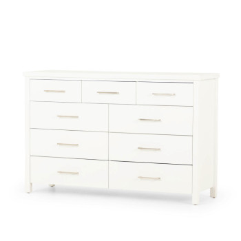 Miller 9 Drawer Lowboy, White