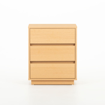 Myra 3 Drawer Bedside KD, Light Oak