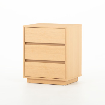 Myra 3 Drawer Bedside KD, Light Oak