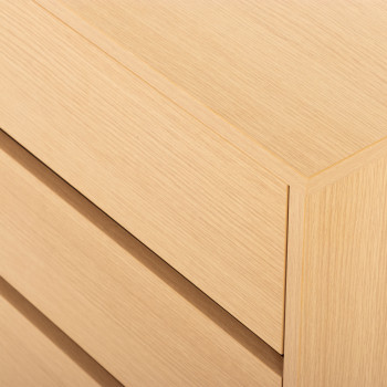 Myra 3 Drawer Bedside KD, Light Oak