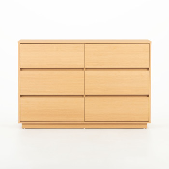 Myra 6 Drawer Lowboy, Light Oak