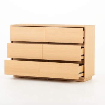 Myra 6 Drawer Lowboy, Light Oak