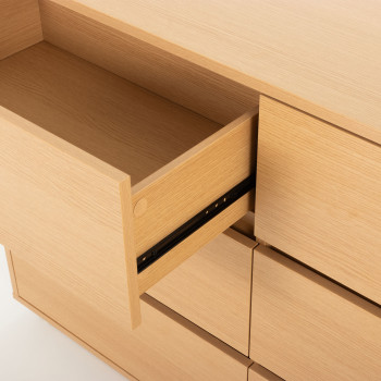 Myra 6 Drawer Lowboy, Light Oak
