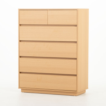 Myra 6 Drawer Tallboy KD, Light Oak