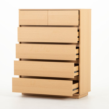 Myra 6 Drawer Tallboy KD, Light Oak