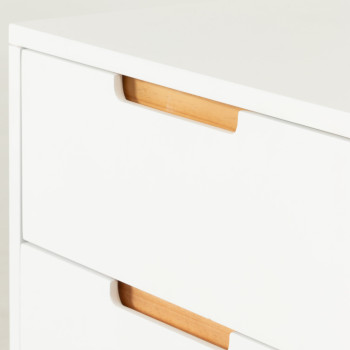 Nova 3 Drawer Bedside, White