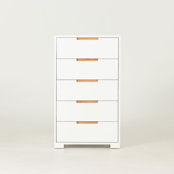Nova 5 Drawer Chest - W60, White