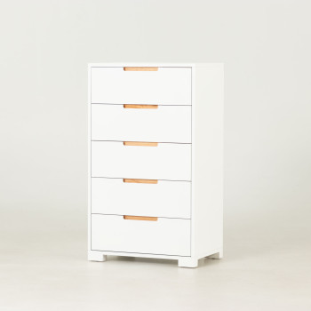 Nova 5 Drawer Chest - W60, White