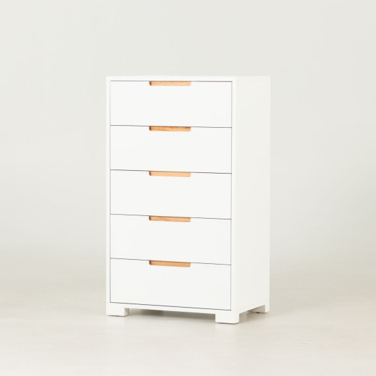 Nova 5 Drawer Chest - W60, White