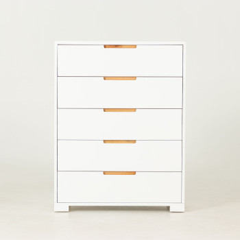 Nova 5 Drawer Chest - W80, White