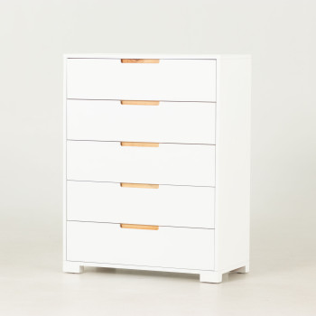 Nova 5 Drawer Chest - W80, White